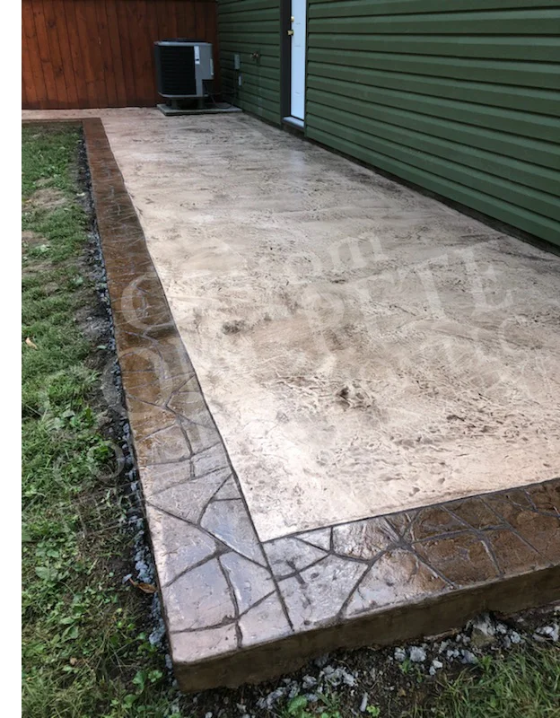 Texture Stamped Overlay with Border completed at a Salem home