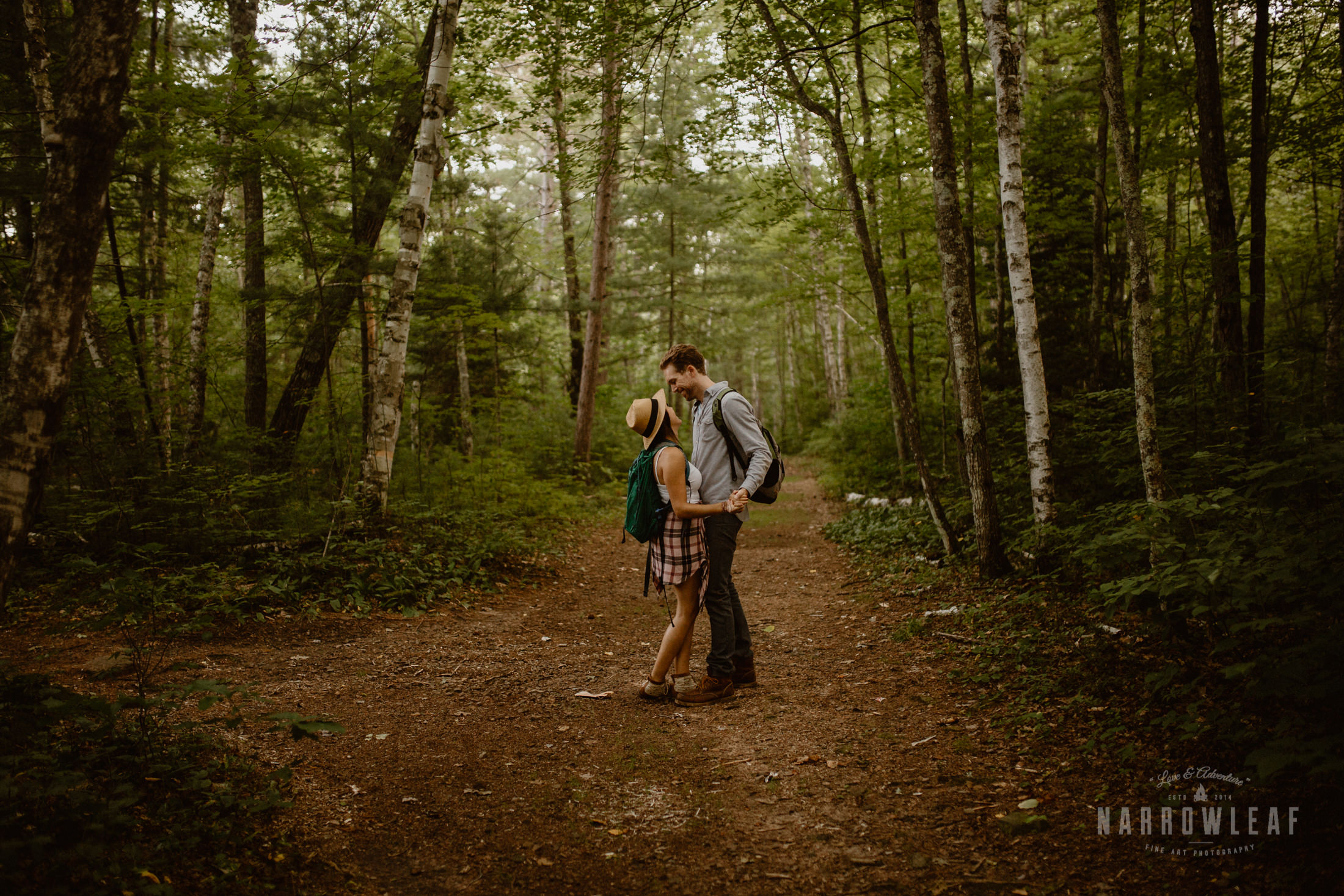 Hiking engagement photography in Minnesota