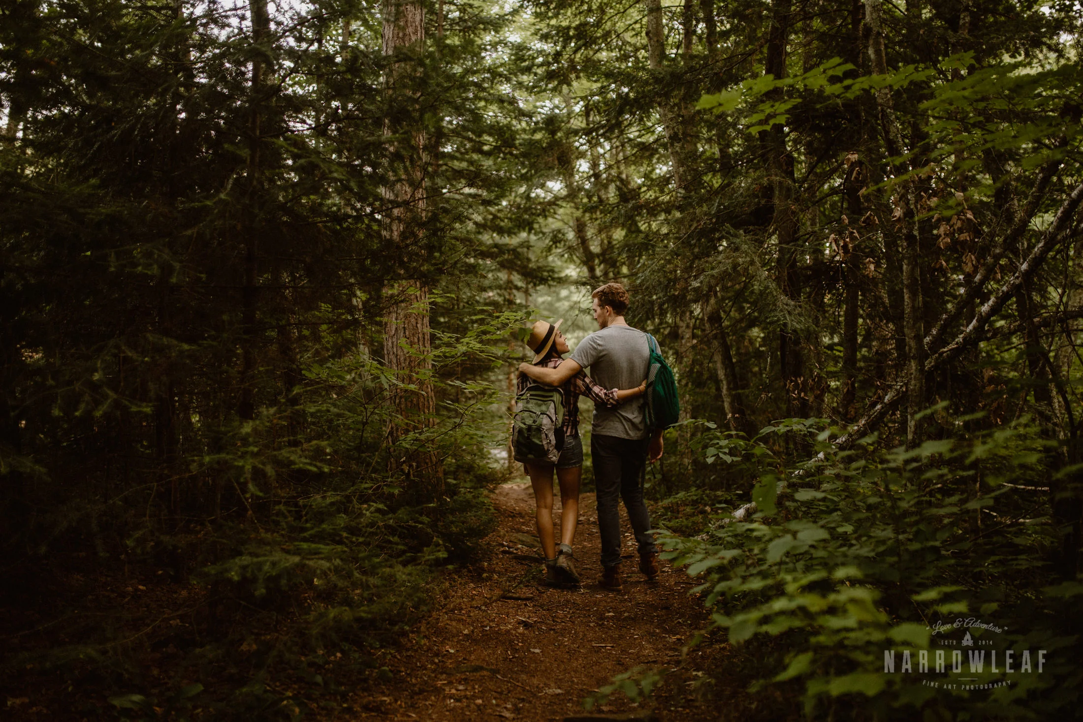 Hiking engagement photography in Minnesota