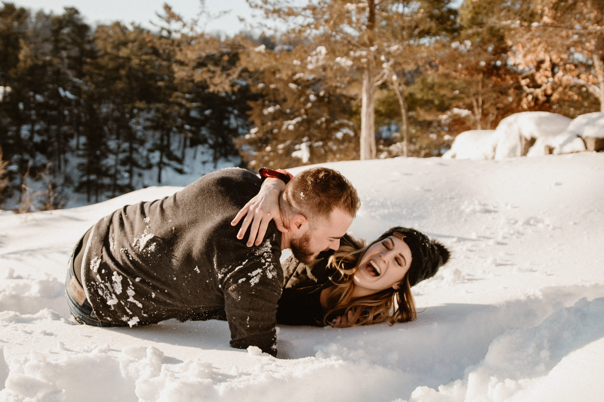 Adventurous engaged couple