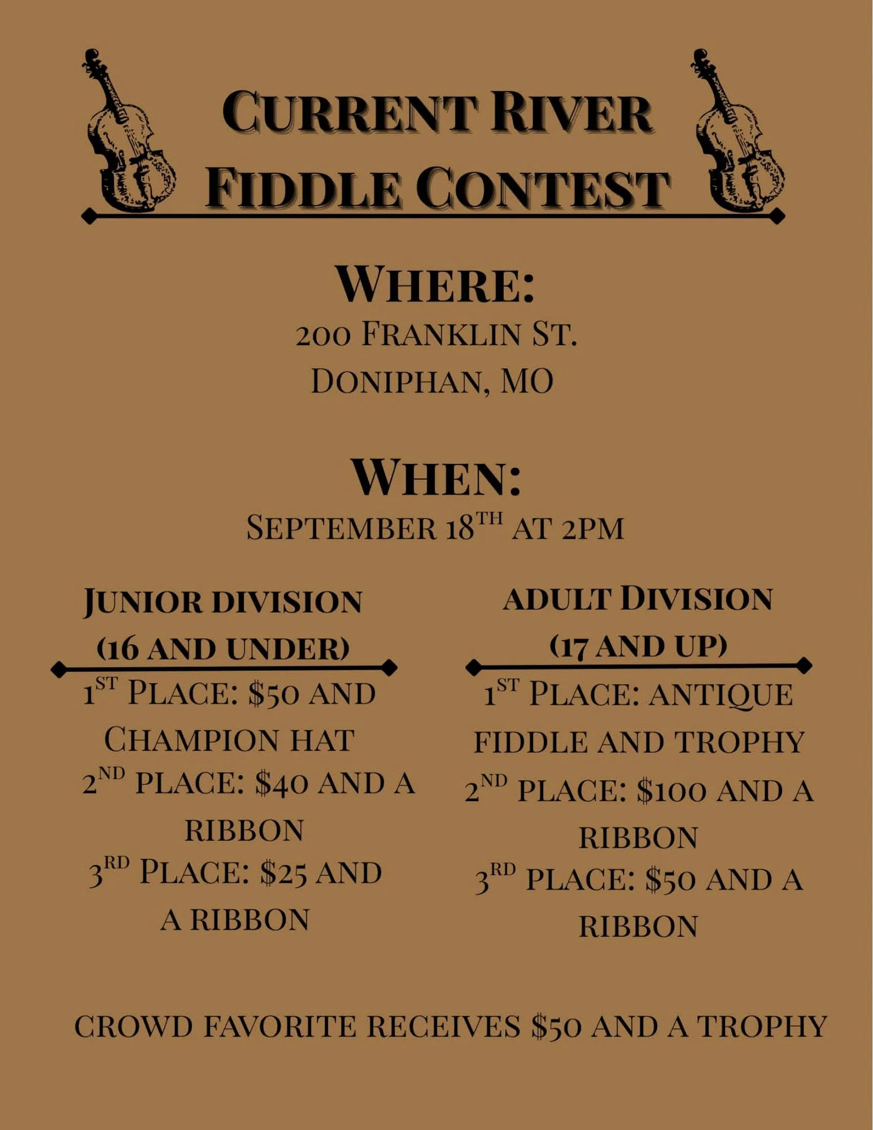 FOR ADDITIONAL INFORMATION AND TO OBTAIN A REGISTRATION FORM CONTACT THE CURRENT RIVER HERITAGE MUSEUM AT (573) 996-5298