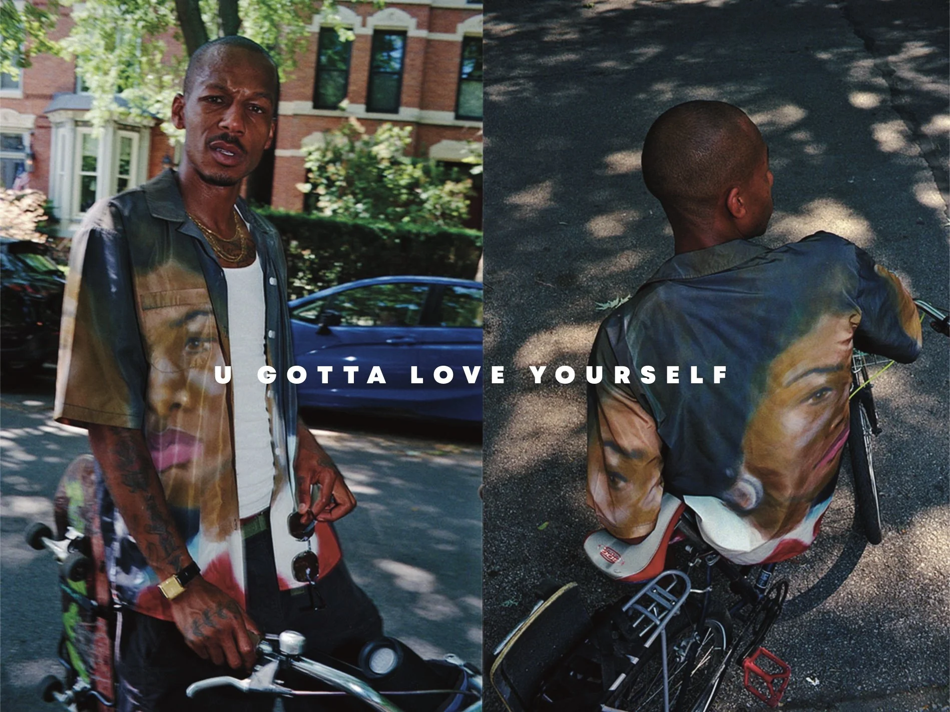 UGLY Brandon portrait-print clothing campaign