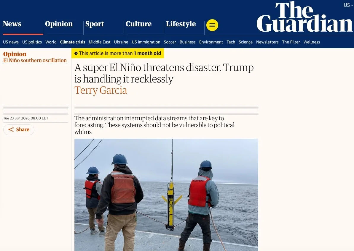 A super El Niño threatens disaster. Trump is handling it recklessly