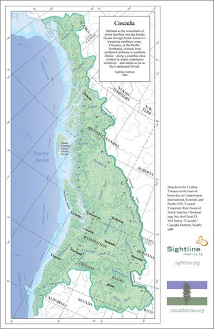 Cascadia map by Cynthia McKinney, Sightline Institute