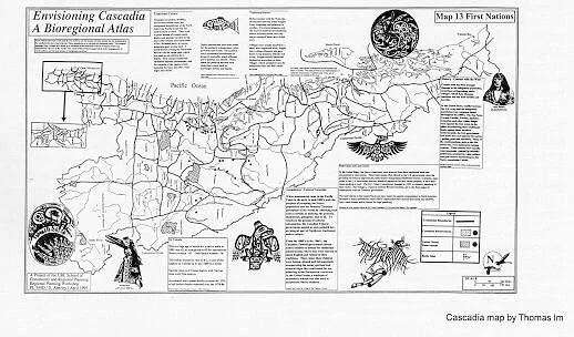 "First Nations" from the UBC SCARP Cascadia bioregional atlas. Map by Jain Peruniak.