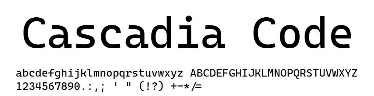 New open source 'Cascadia Code' released for Windows Terminal