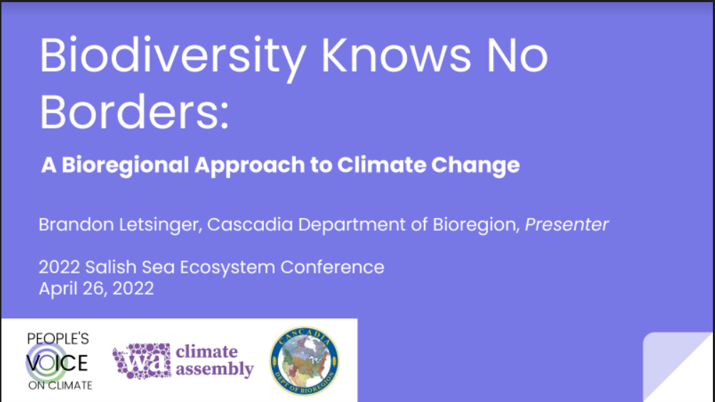 Cascadia DOB Salish Sea Ecosystem Conference Presentation