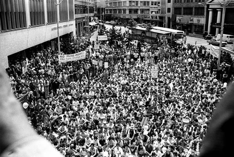    Crowd of anti-Initiative 13 protesters at rally in Westlake Park (1978) Negative No. 2002.46.2379.4, Robert H. Miller Collection, Museum of History &amp; Industry   
