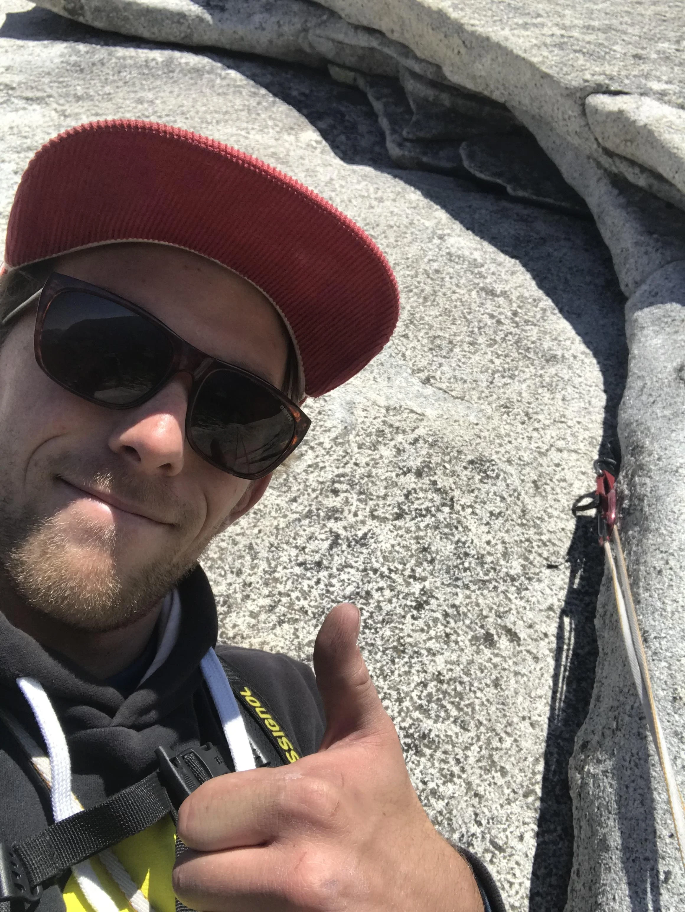Waited on a ledge halfway up Pitch 1 for over 30 minutes for slow parties above.