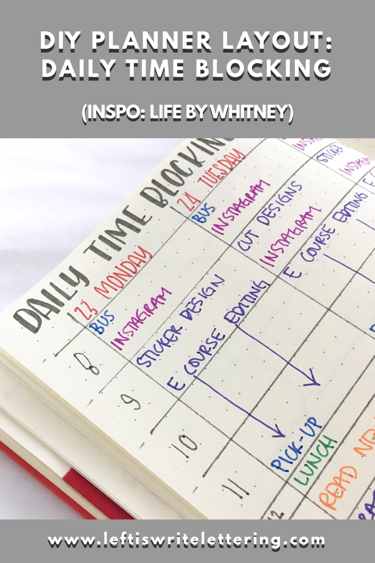 DIY Planner Daily Time Blocking Layout