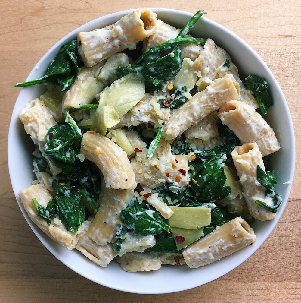 Spinach Artichoke Dip Pasta Molly Cleary Nutrition