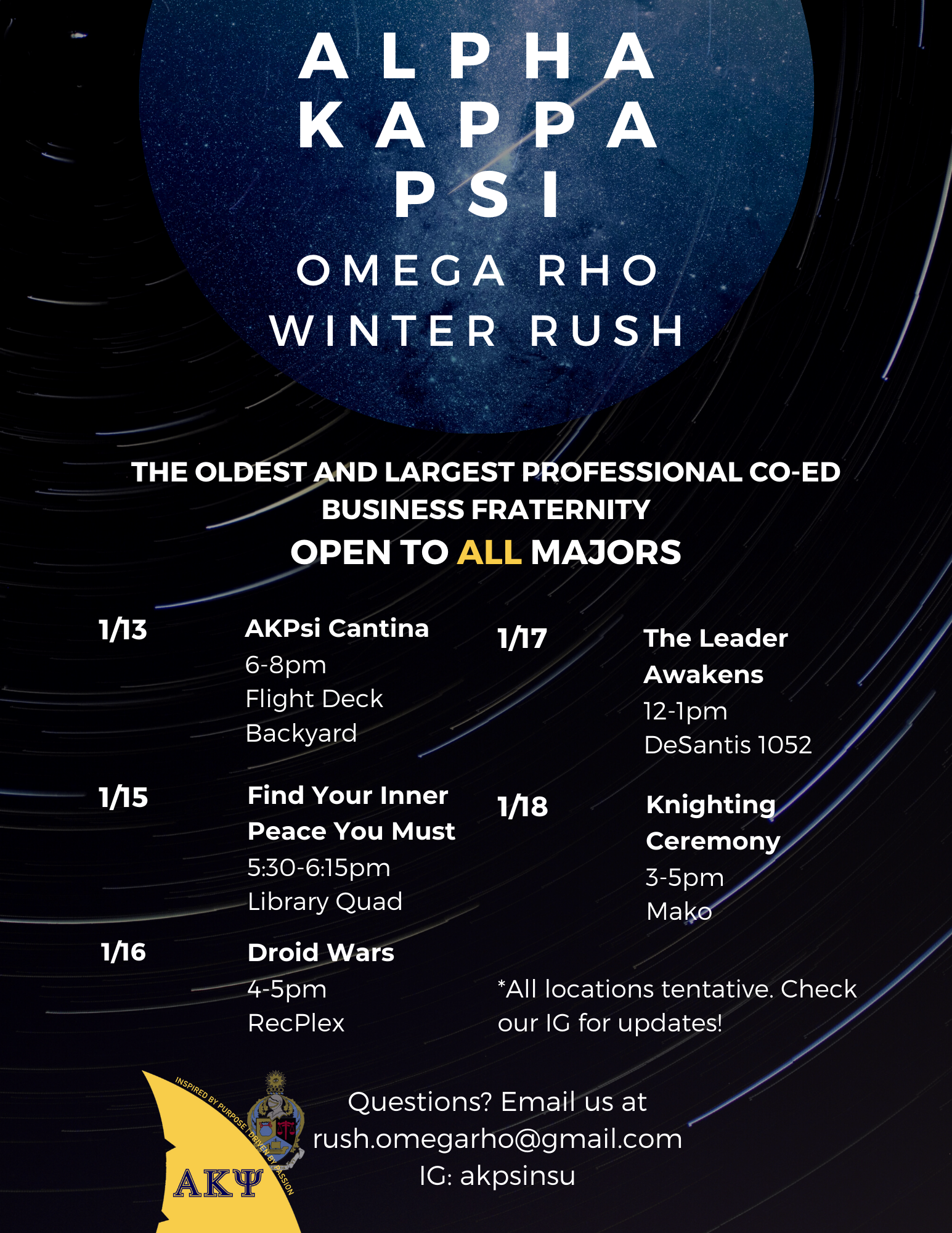 Rush Week Winter 2020 Alpha Kappa Psi - Omega