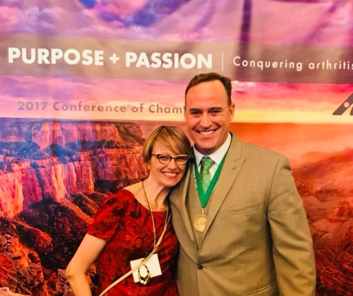 November 2017: With "American Ninja Warrior" host and "Celebrity Apprentice" champion Matt Iseman--who also has rheumatoid arthritis--at the 2017 Arthritis Foundation Conference of Champions, Phoenix, AZ. 