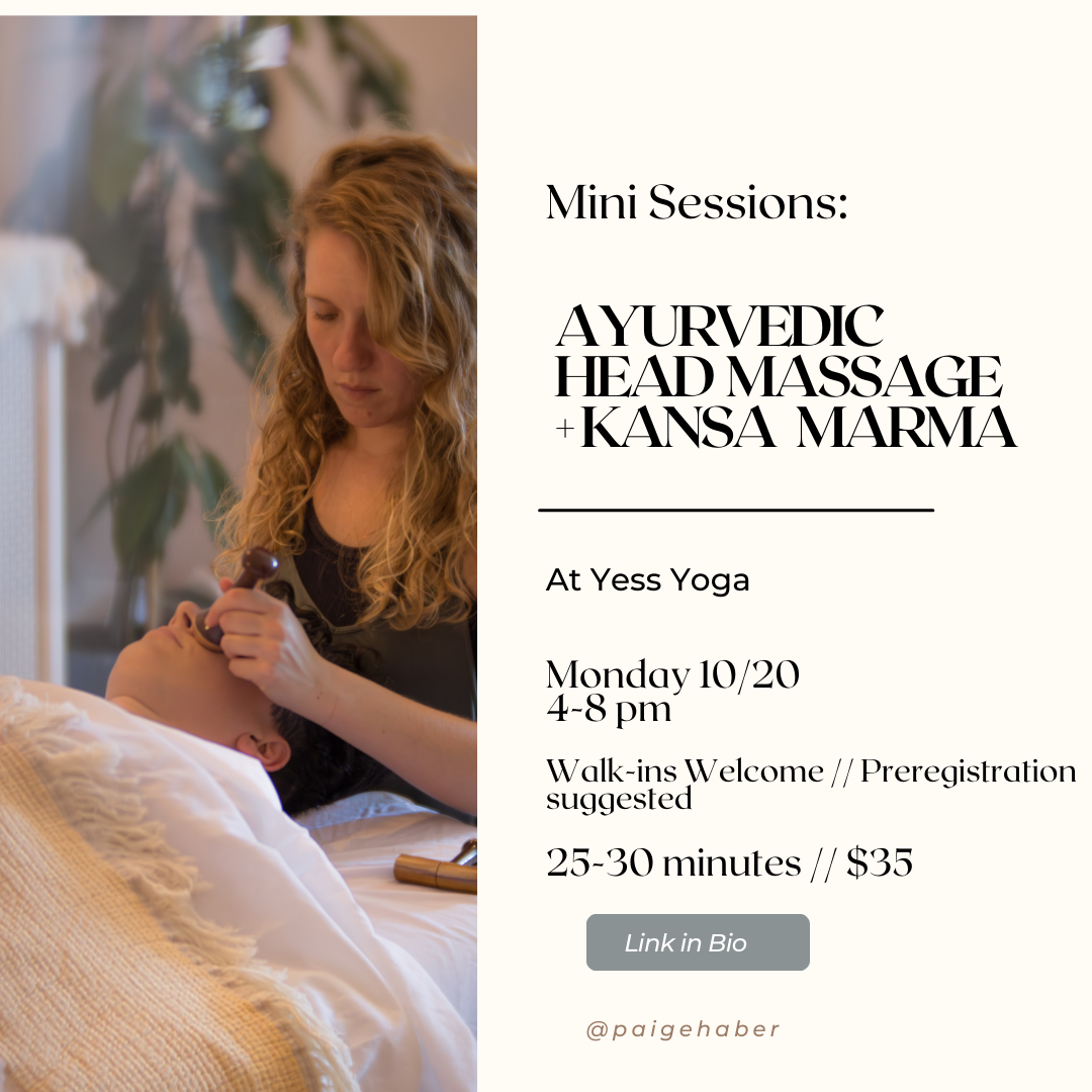 Mini Sessions: Ayurvedic Head Massage and Kansa Marma Energy Work