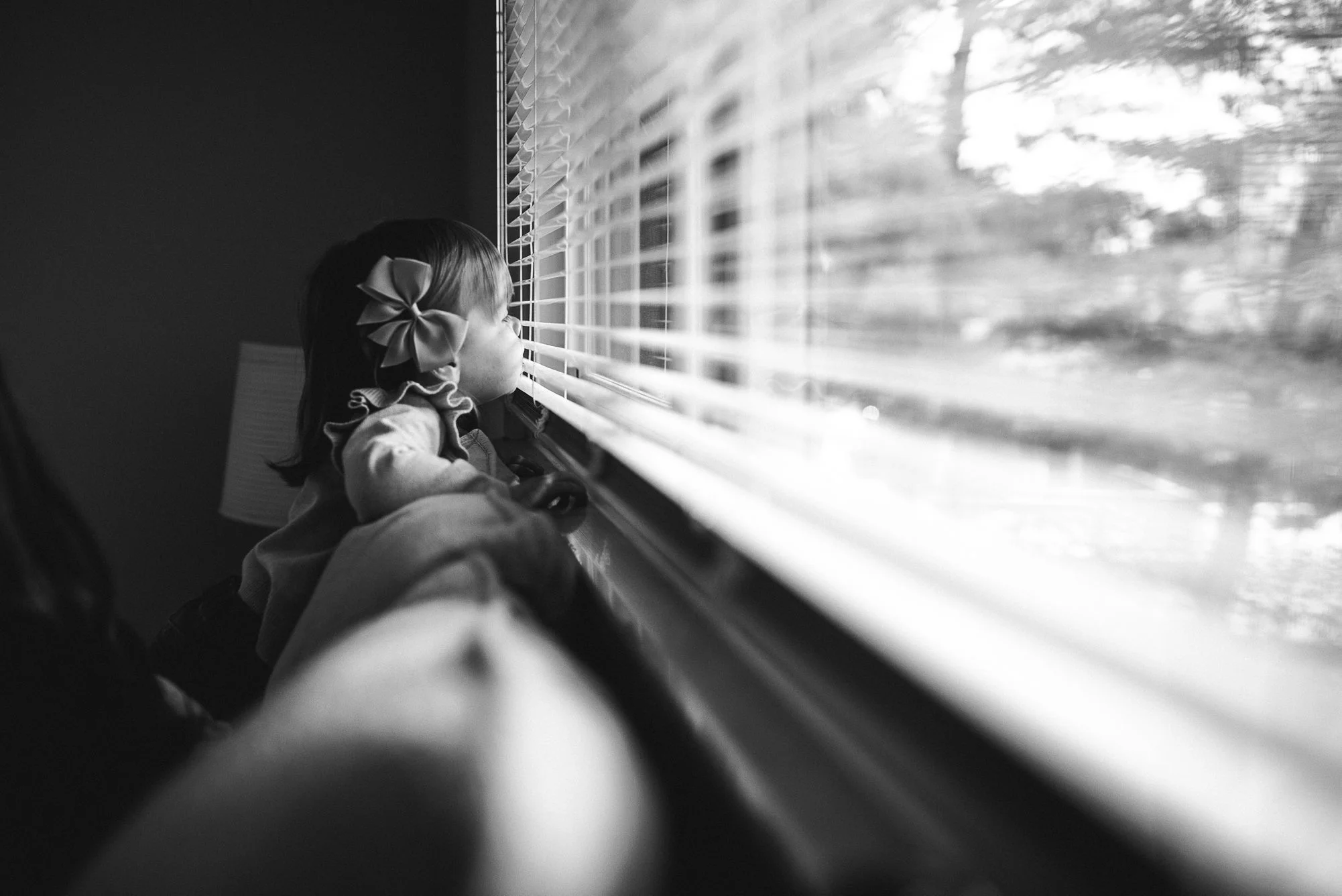 looking out window