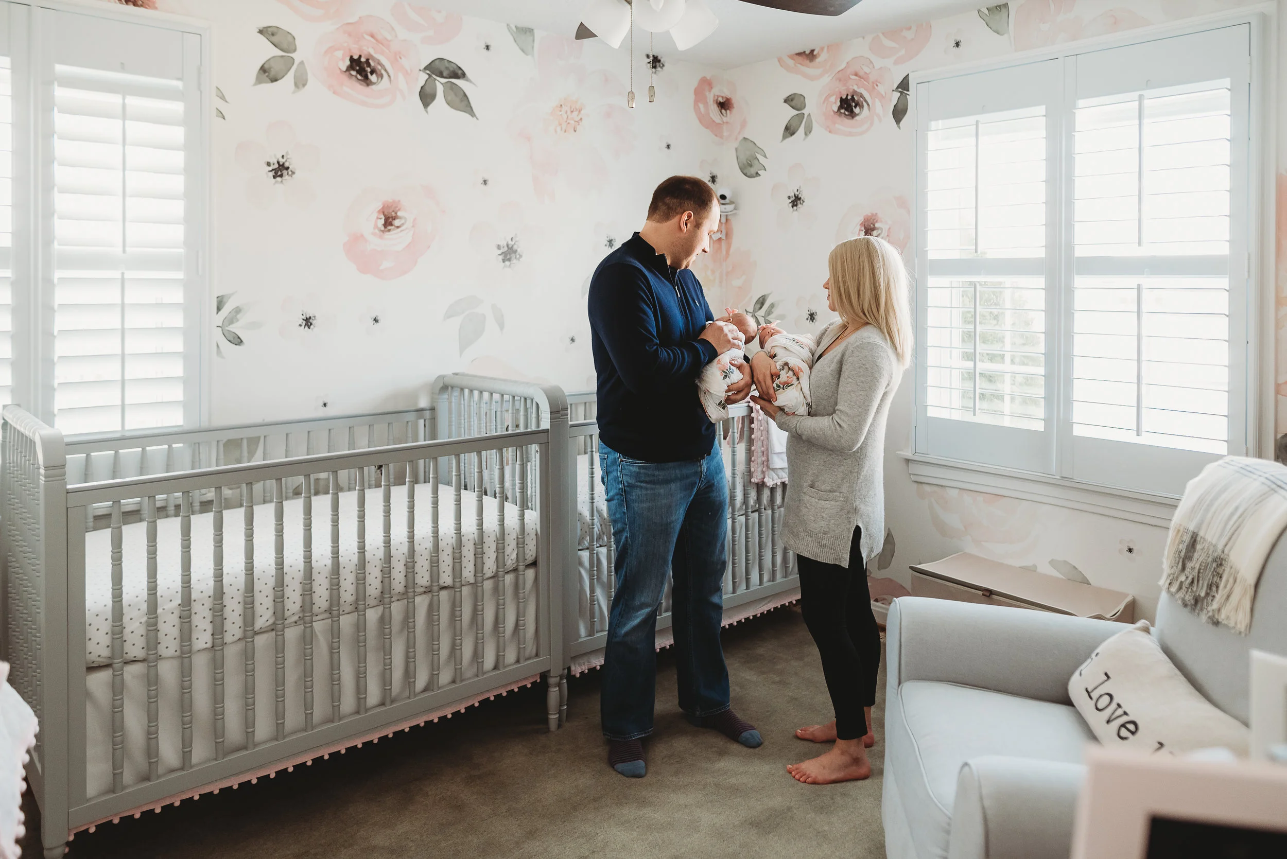 family in nursery