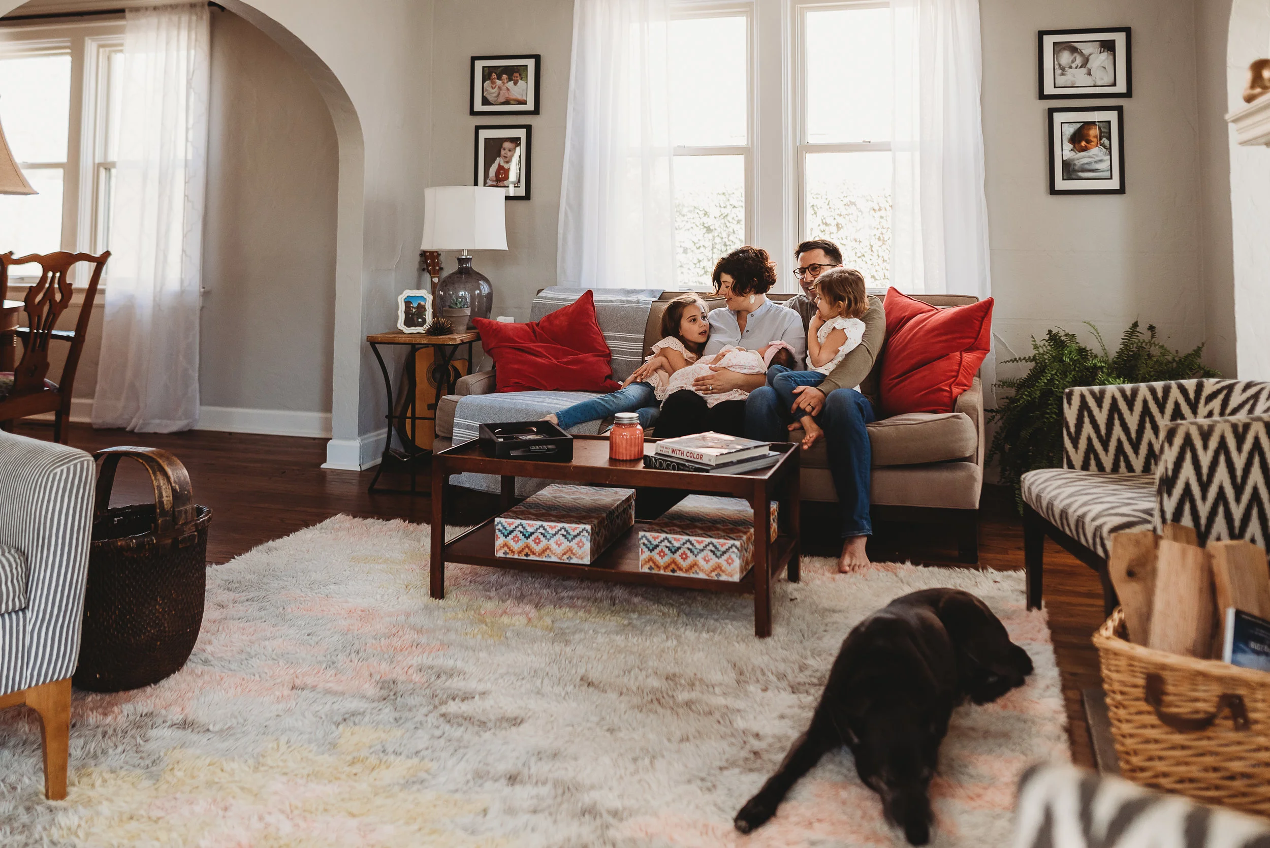 family in living area