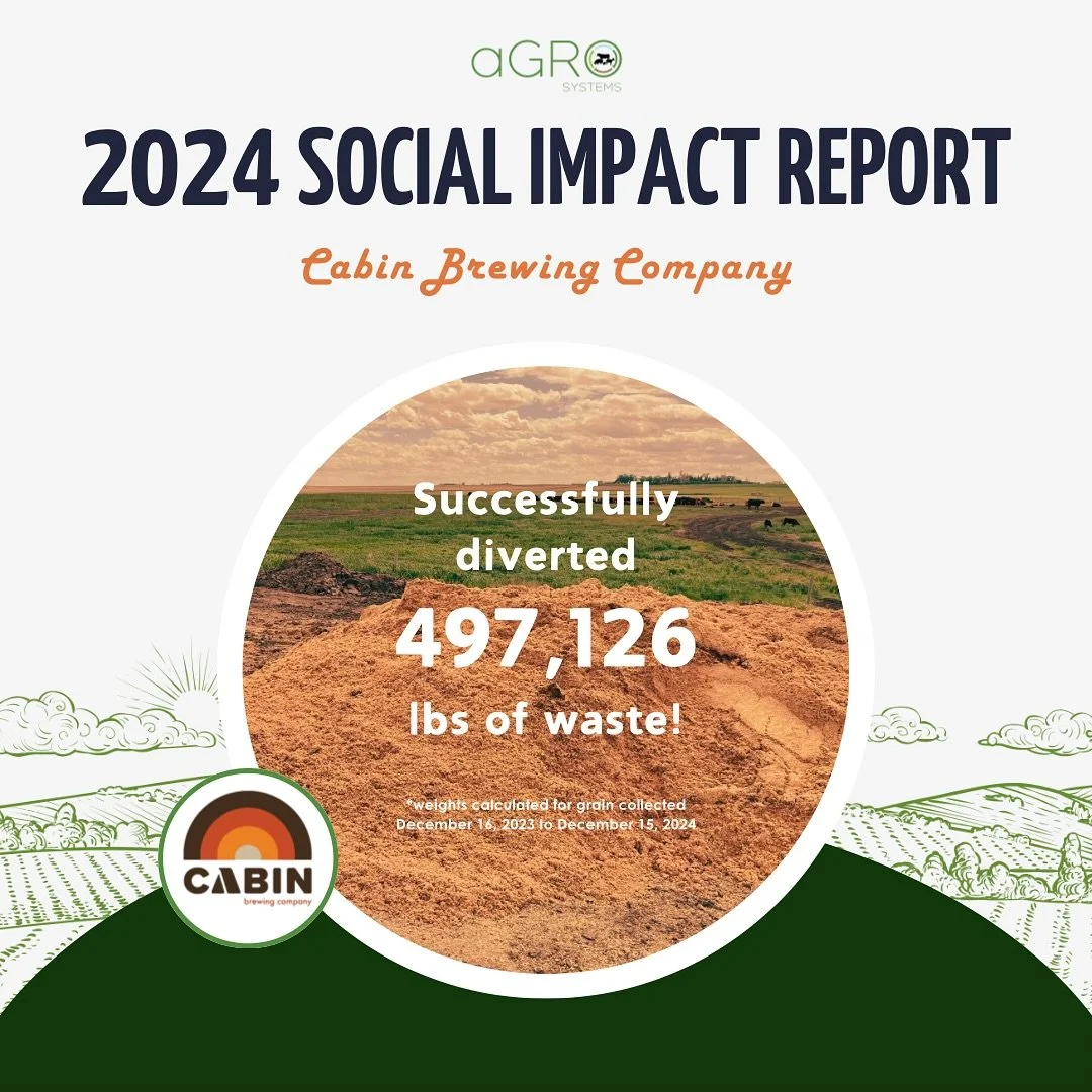 Your brewery is making a big difference! @cabinbrewing 

497,126 lbs of spent grain waste repurposed into livestock feed 🥳 #drinkbeersavetheworld
&bull;&bull;&bull;
Canada&rsquo;s food system is in need of repair. 46 percent of food in Canada is los