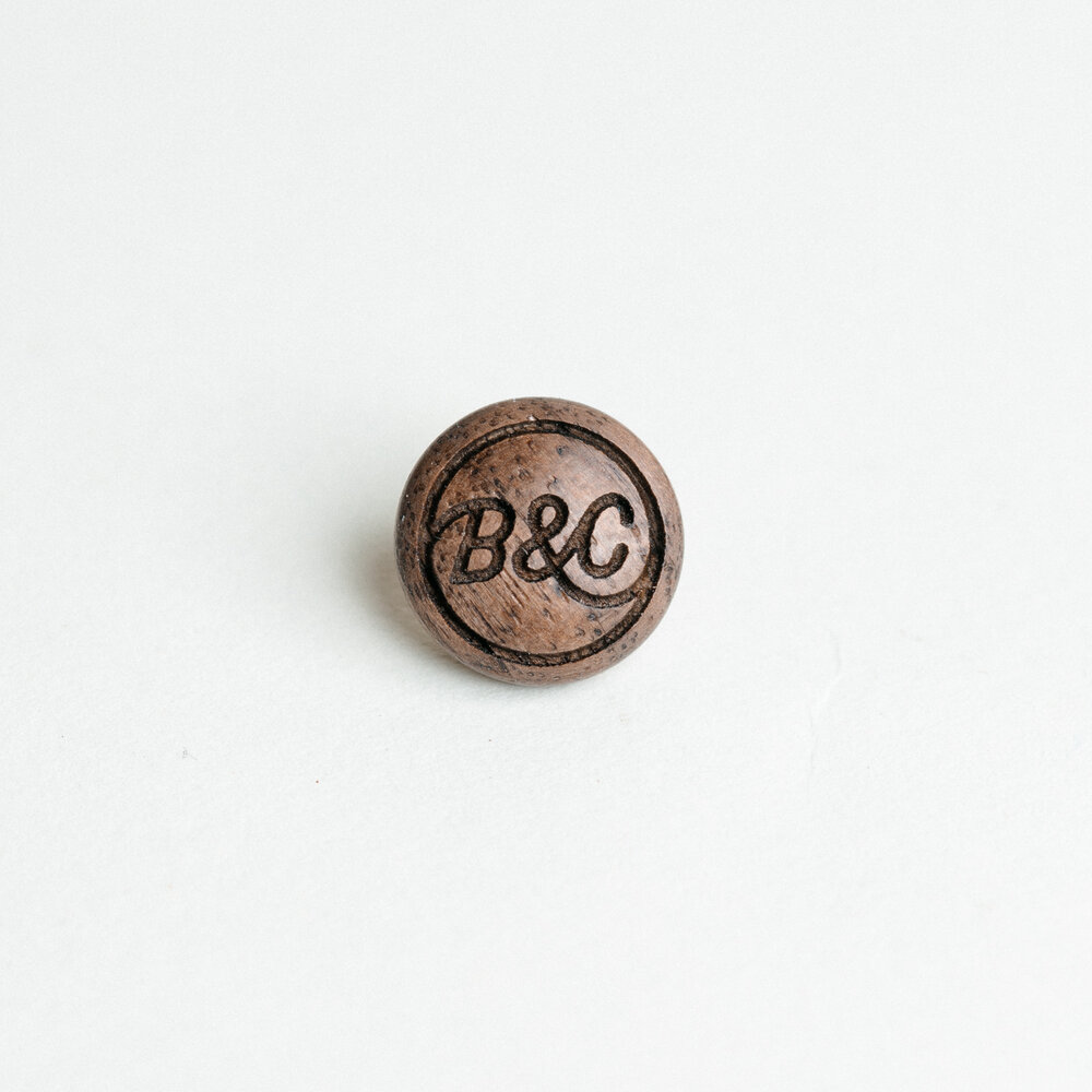 Wooden Walnut Beers and Cameras Laser Engraved Soft Release Button for Cameras, Threaded REG