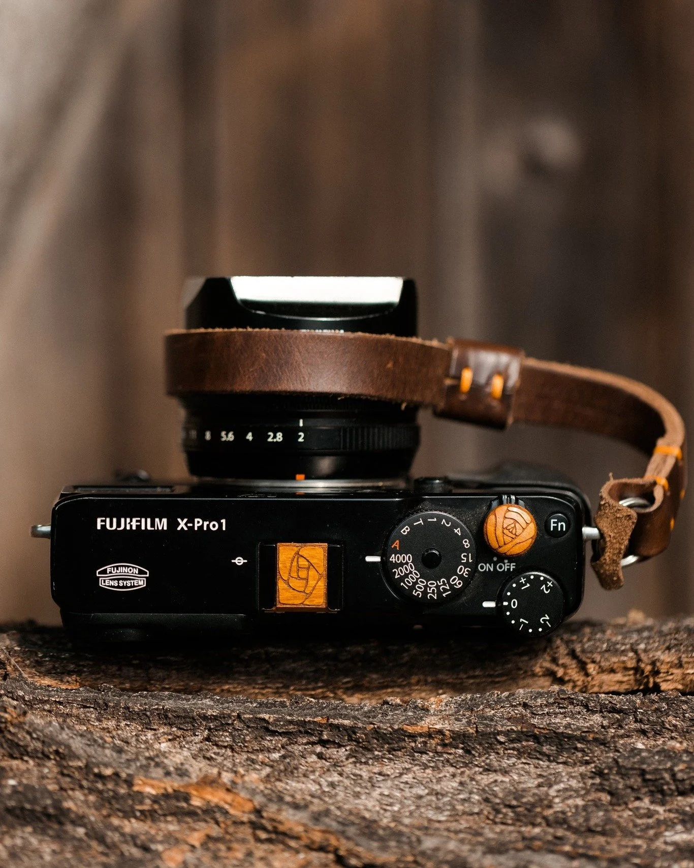 &ldquo;Beauty is the harvest of presence.&rdquo;
&mdash; Cedric Wright

This Fuji X-Pro1 is outfitted with Hubbard Rose engraved Chakte Viga soft release button and hot shoe cover set. A representation of the romance of attention, the strength of det