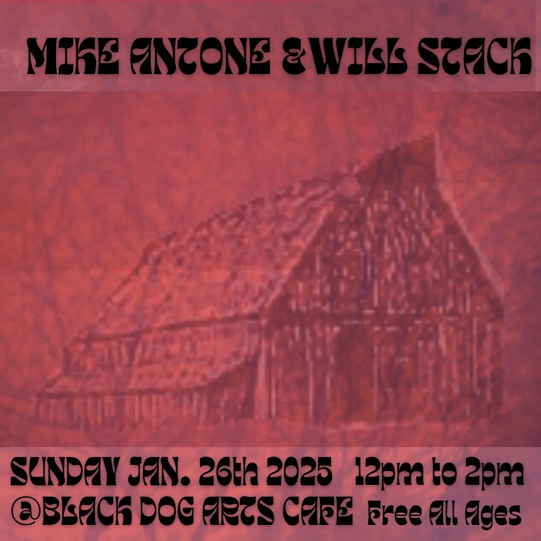 Next Sunday Jan 26 @blackdogartscafe LIVE MUSIC by Mike Antone &amp; Will Stack. 12pm to 2pm Free All Ages #mikeantonemusic #willstackmusic #americana #indiefolk #countryblues #folkrootsrock #snoqualmievalleymusic