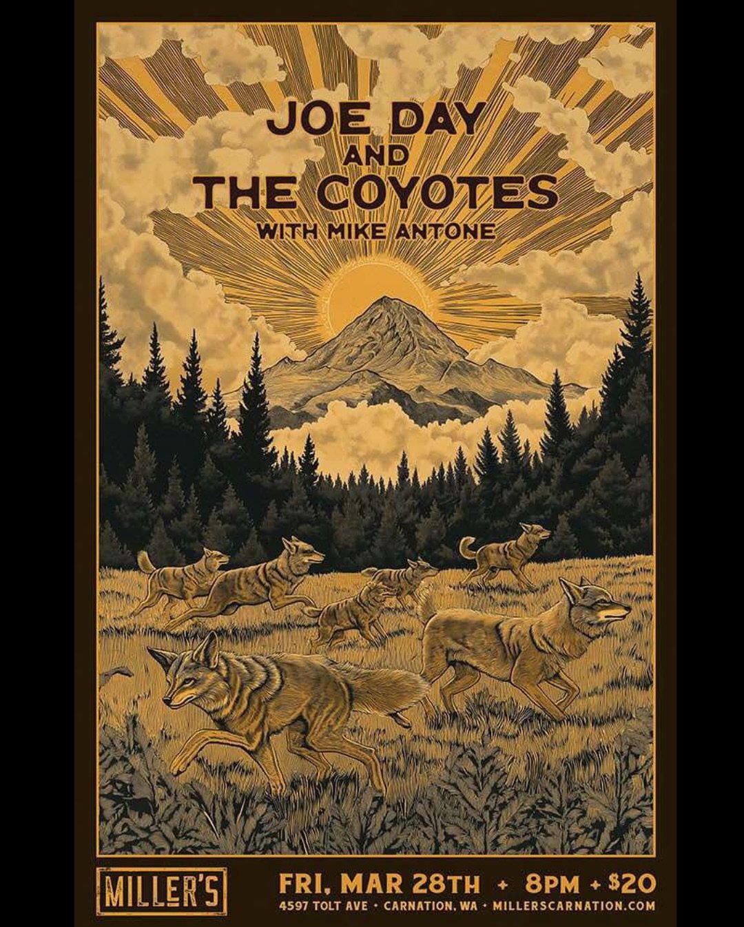 This Friday the 28th, I&rsquo;ll be highlighting songs off my album Lamplighter with my new band called Mountain Ear!  Organ FreeminWill Stack Dylan Johnson  BC Goldenhour &amp; I will be opening for Joe Day &amp; the Coyotes at @millerscarnation !  