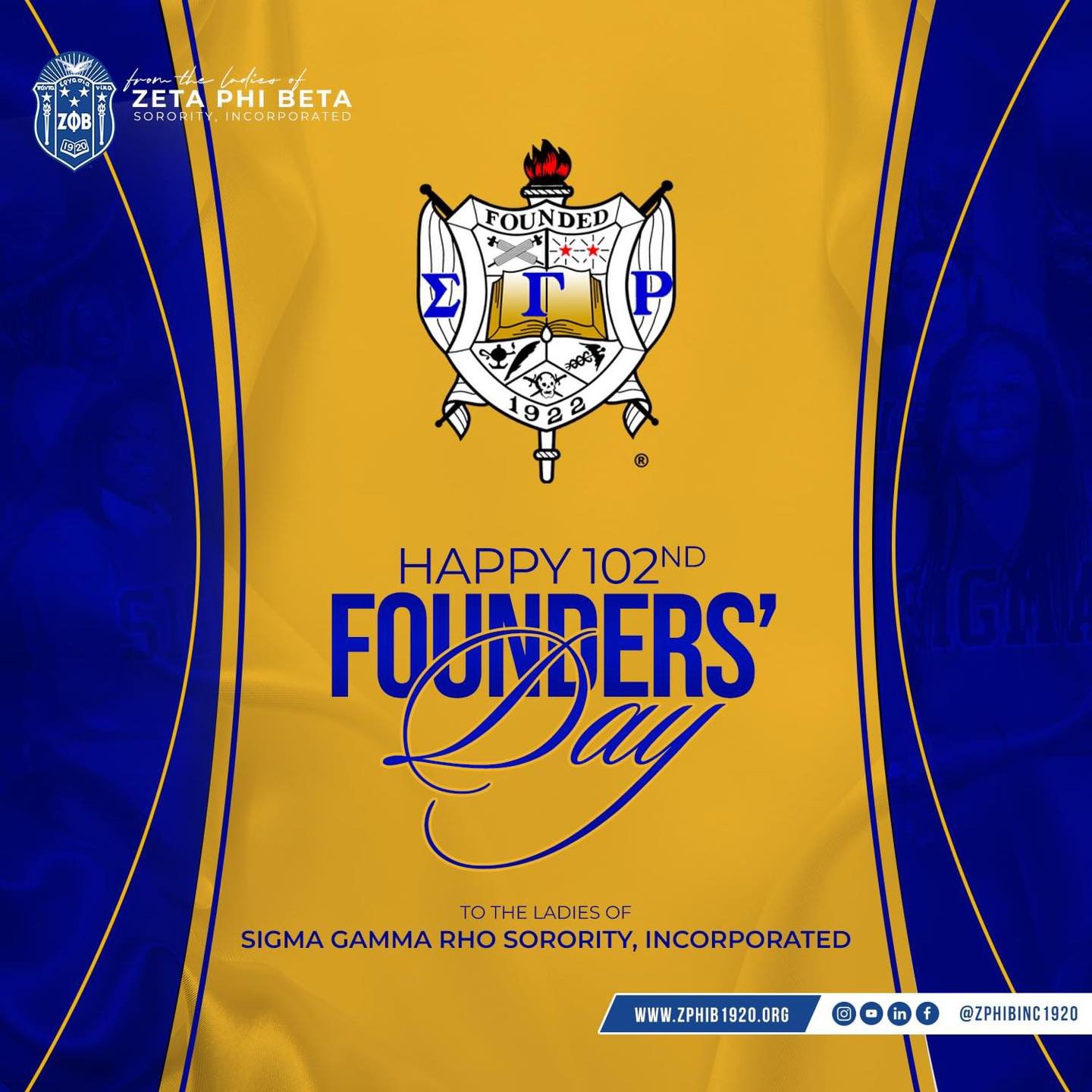 Today, we proudly celebrate our sisters of Sigma Gamma Rho Sorority, Incorporated, on their 102nd Founders&rsquo; Day!

On November 12, 1922, seven visionary educators at Butler University came together to establish a sisterhood devoted to empowering