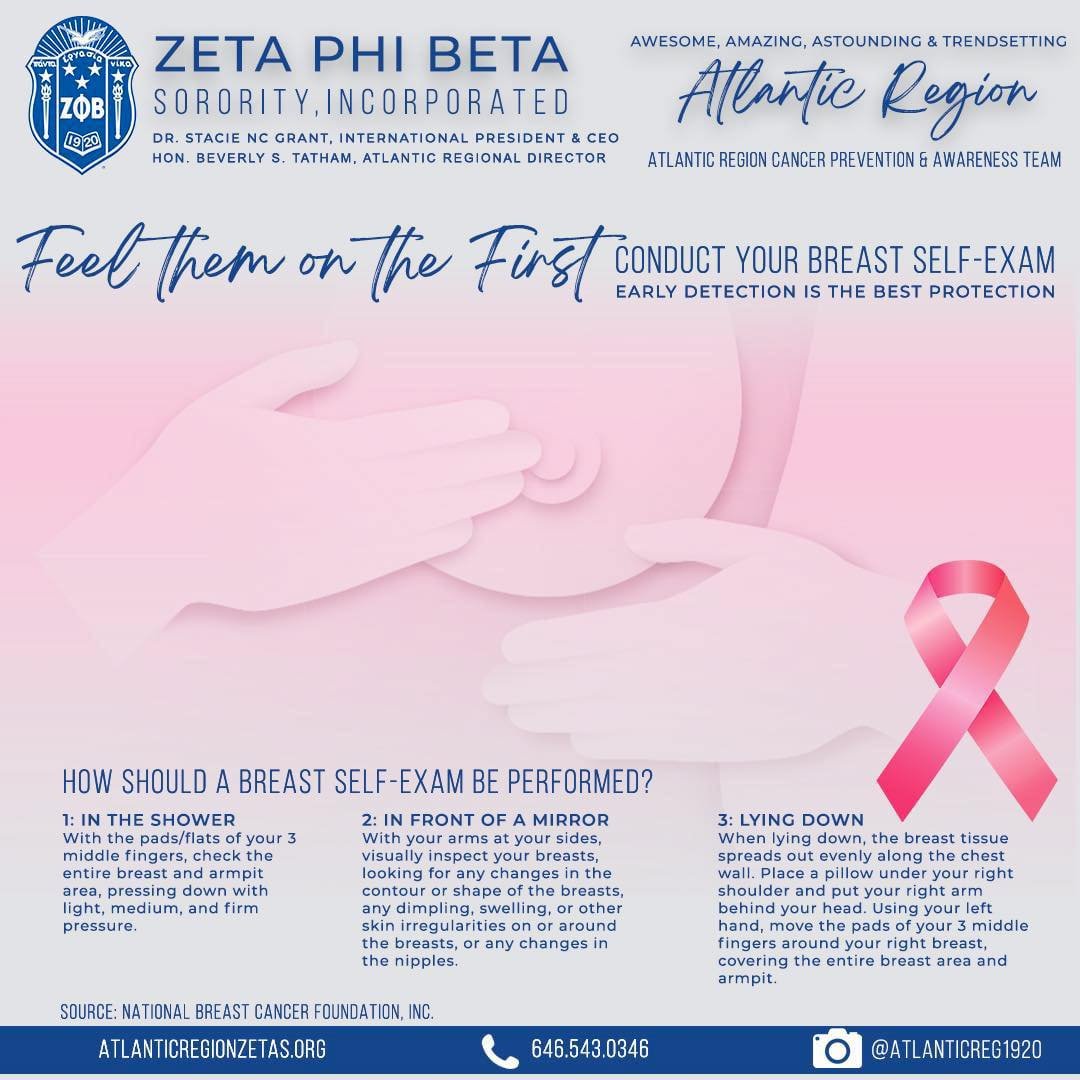 Remember your monthly #selfbreastexams! Early detection is the best protection against Breast Cancer! Don&rsquo;t know how to administer a proper self-exam? Follow the simple steps above to protect yourself and increase the likelihood of early detect