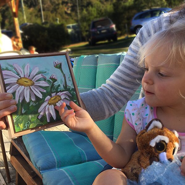 Starting young: Daisy begins her own art collection at the tender age of three.