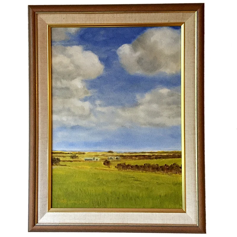 This little Australian landscape in oils was painted by my paternal grandfather back in the 1980s. I wonder if – coming from The Netherlands – he was instinctively drawn to flat farmlands?