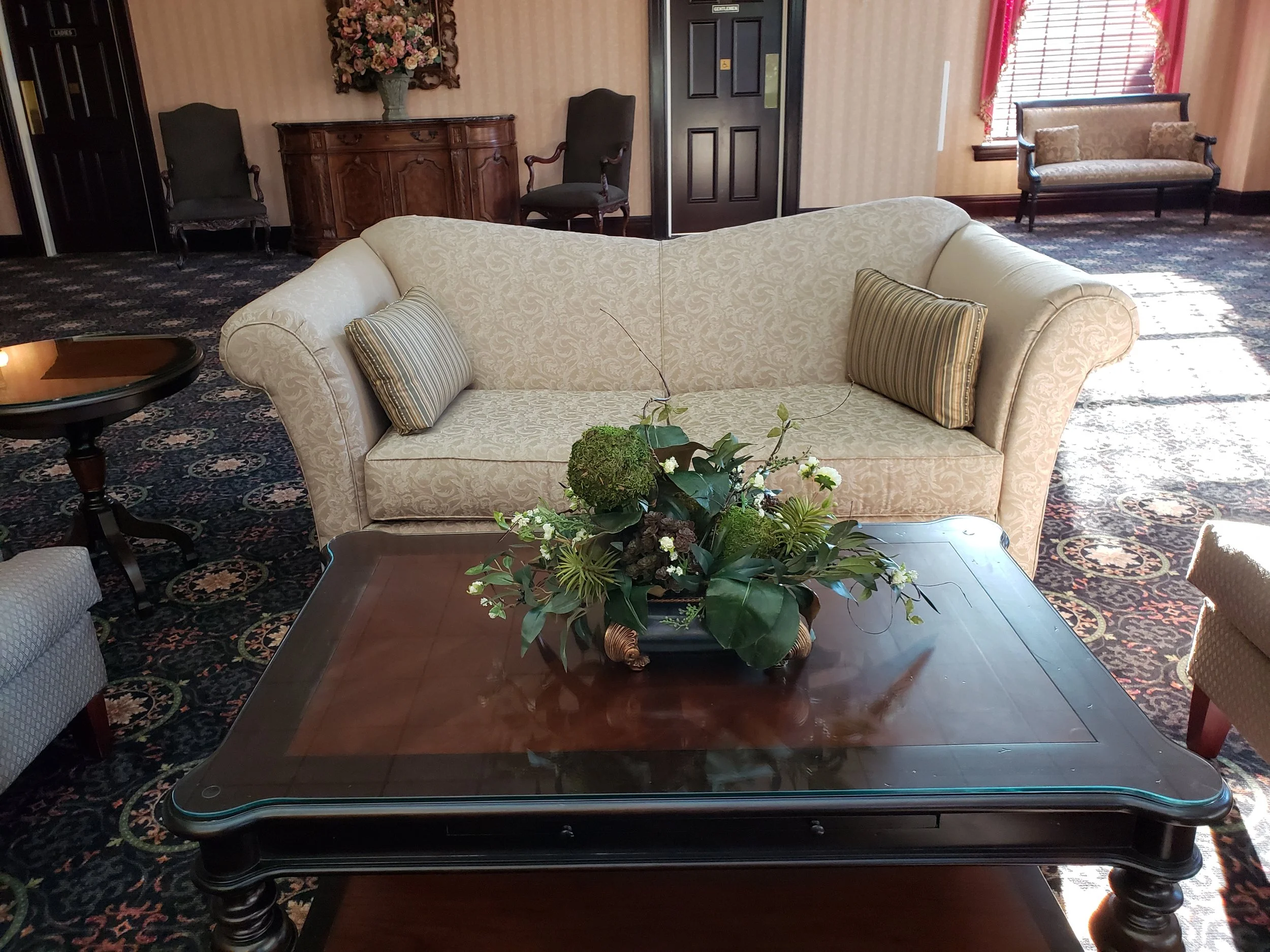 Exotic centerpiece in hotel lobby