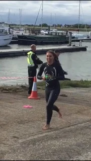 Squad member and Team GB triathlete Ty Preston, exits the water in good shape!