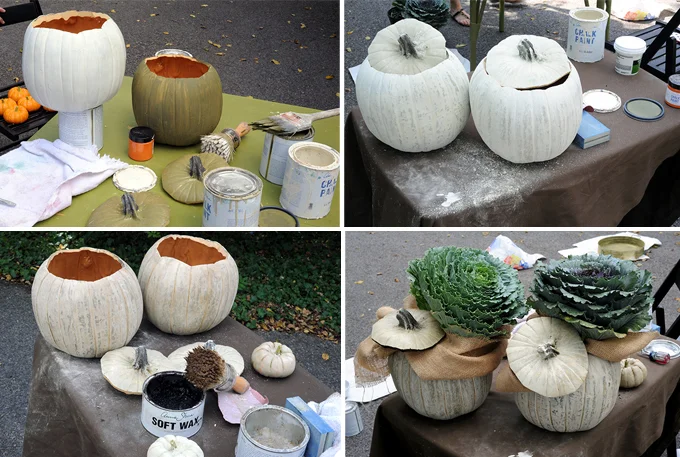 Faux Wooden Pumpkin planters How-To