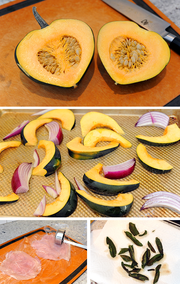 Chicken Paillards with Squash and Spinach