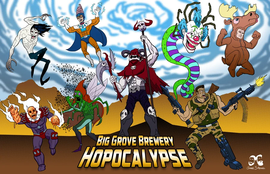 Big Grove brewery Hopocalypse Poster Design 2015 - Jonnie 5 Apparel