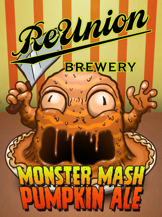 Monster Mash Pumpkin Ale Tap Handle Label - Jonnie 5 Apparel