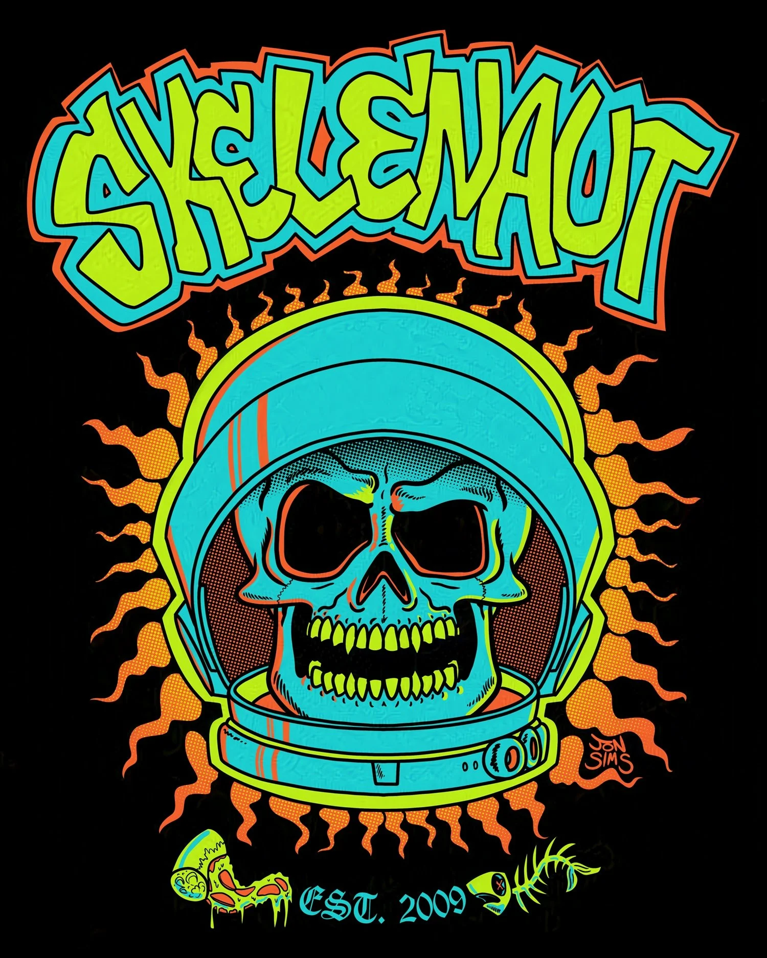 Skelenaut Long Beach T-Shirt Design