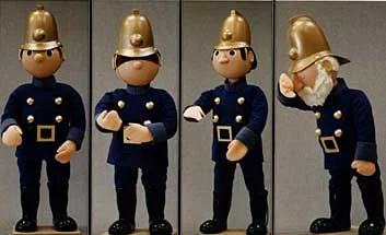 The Trumpton fire brigade, shown here in a portfolio image before being added to the ride.