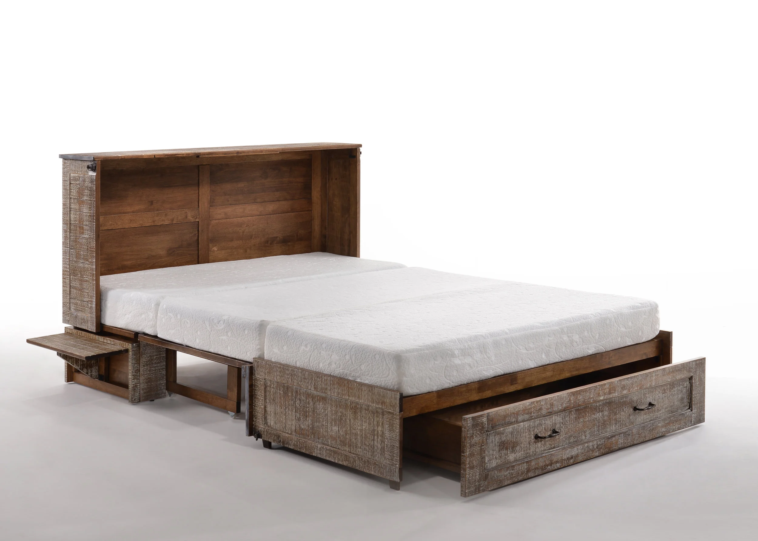 Poppy Murphy Cabinet Bed White Bark with Drawer Opened & Tray Up (1).jpg