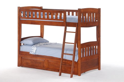Cinnamon Twin Bunk Bed 5 Finishes, Cherry Bunk Beds Twin Over