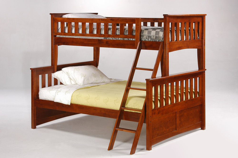 Ginger Twin Full Bunk Bed 5 Finishes, Cherry Bunk Beds With Drawers