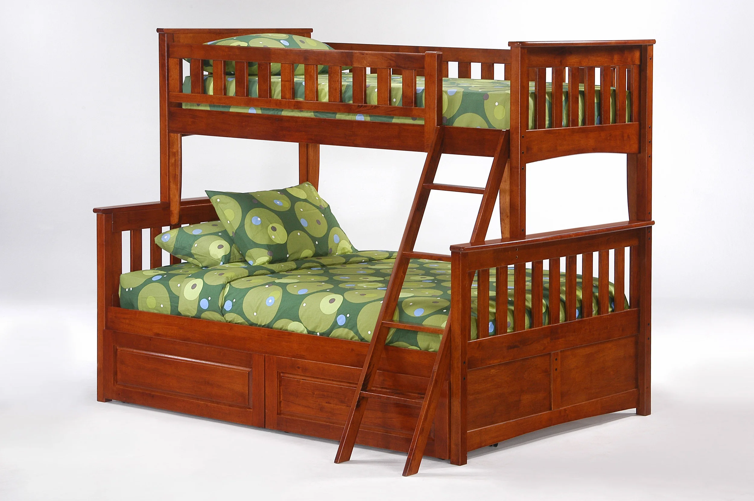 Ginger Twin Full Bunk Cherry w Cinnamon Drawers closed.jpg