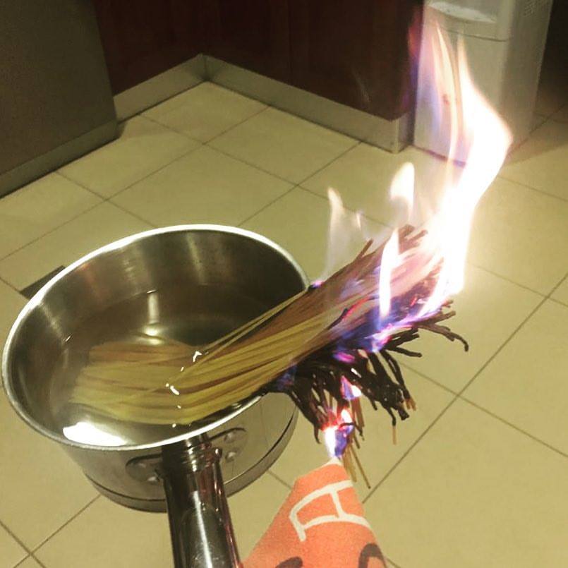 Burnt spaghetti