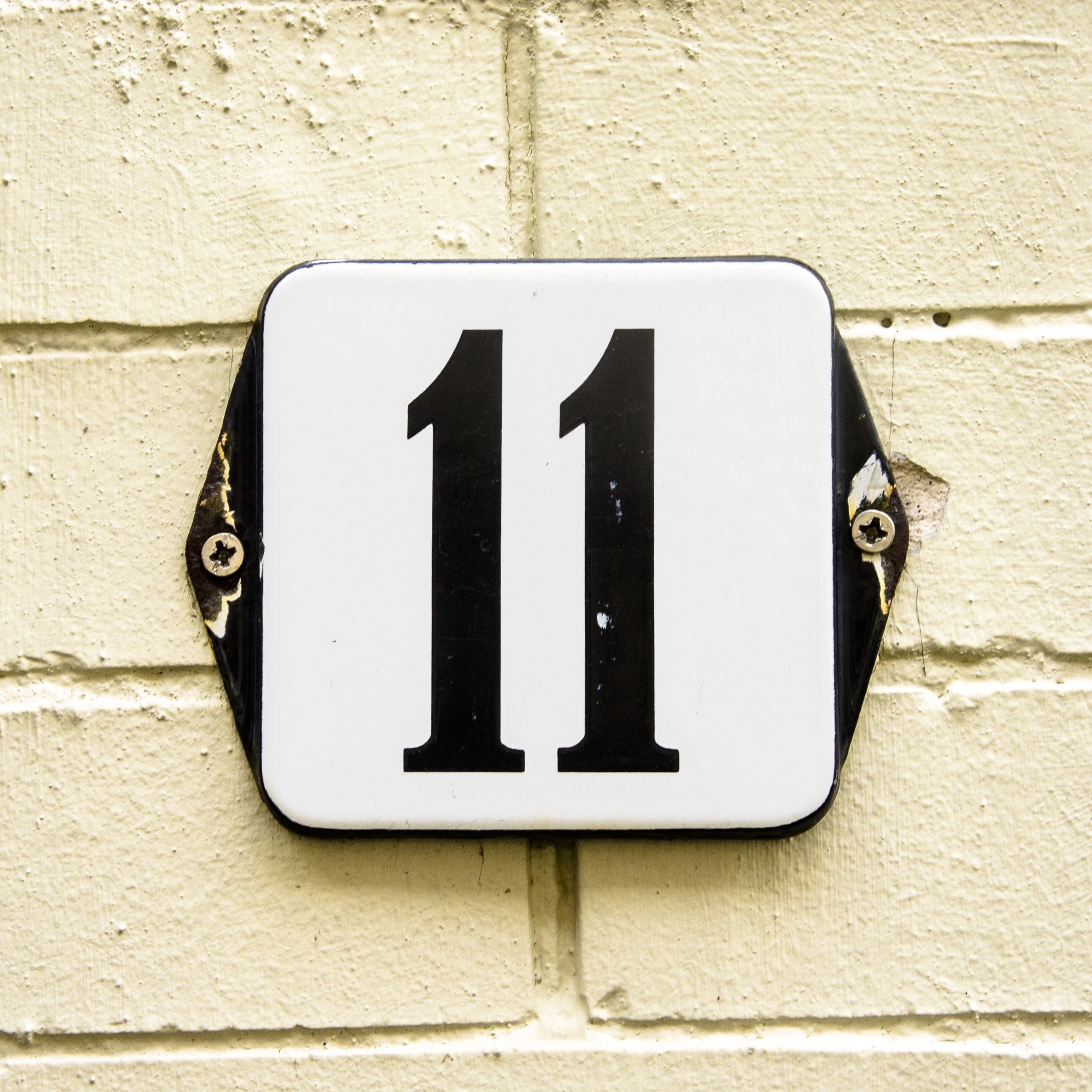 Number 11 sign outside house