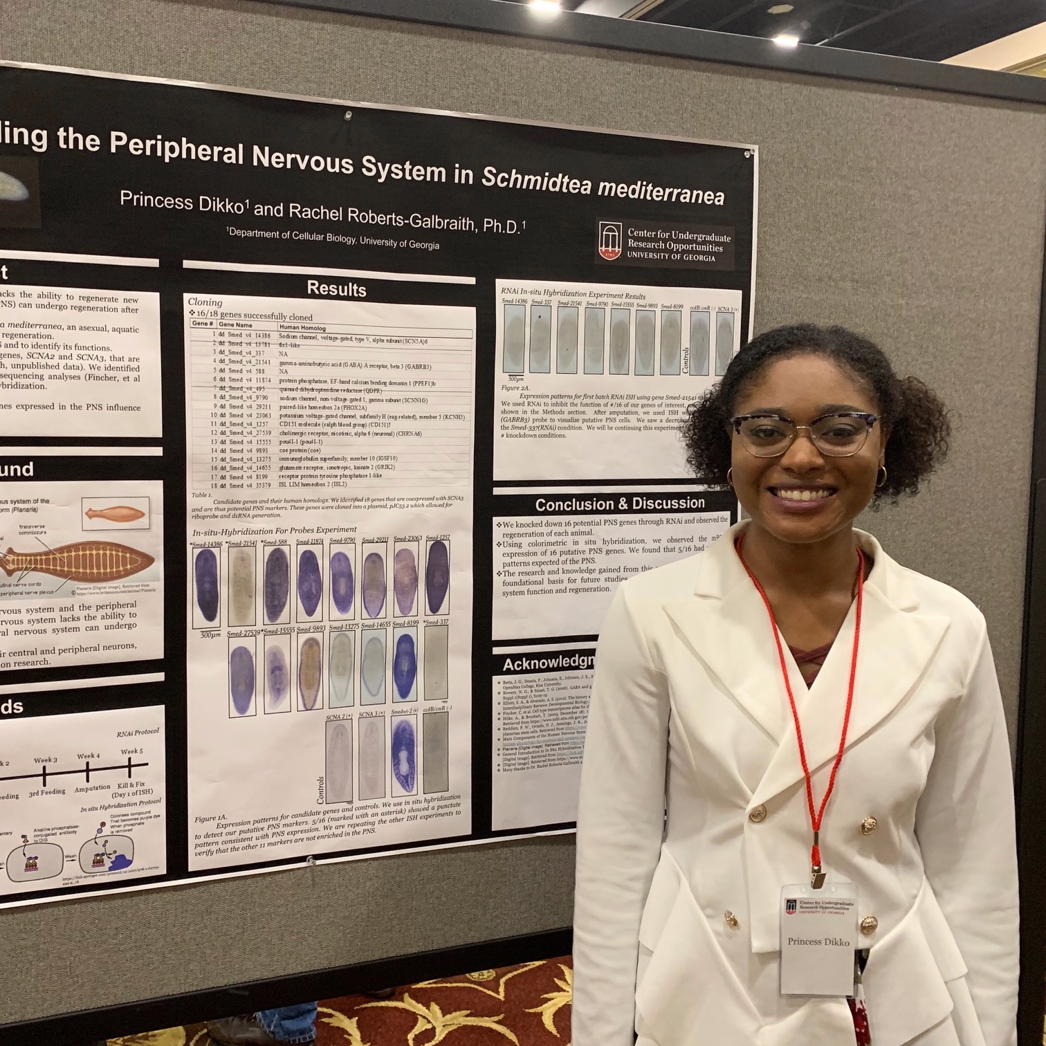 Princess happy with her first poster presentation!