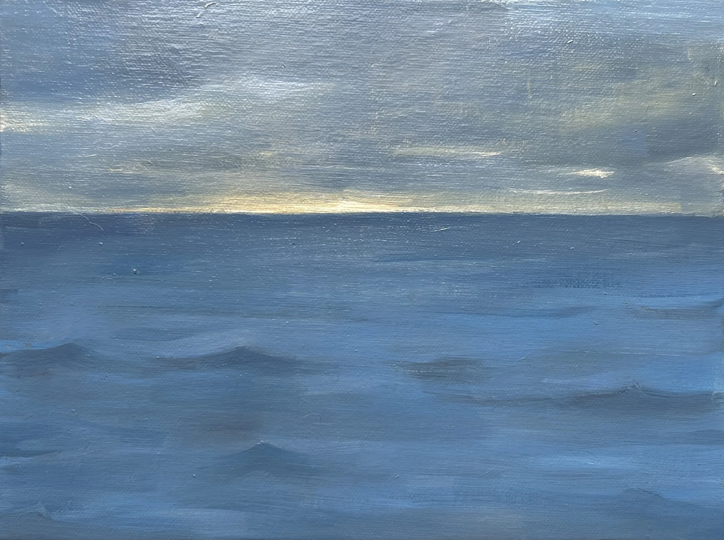 Gitchee Gumee Sunrise, 6x8, oil on panel