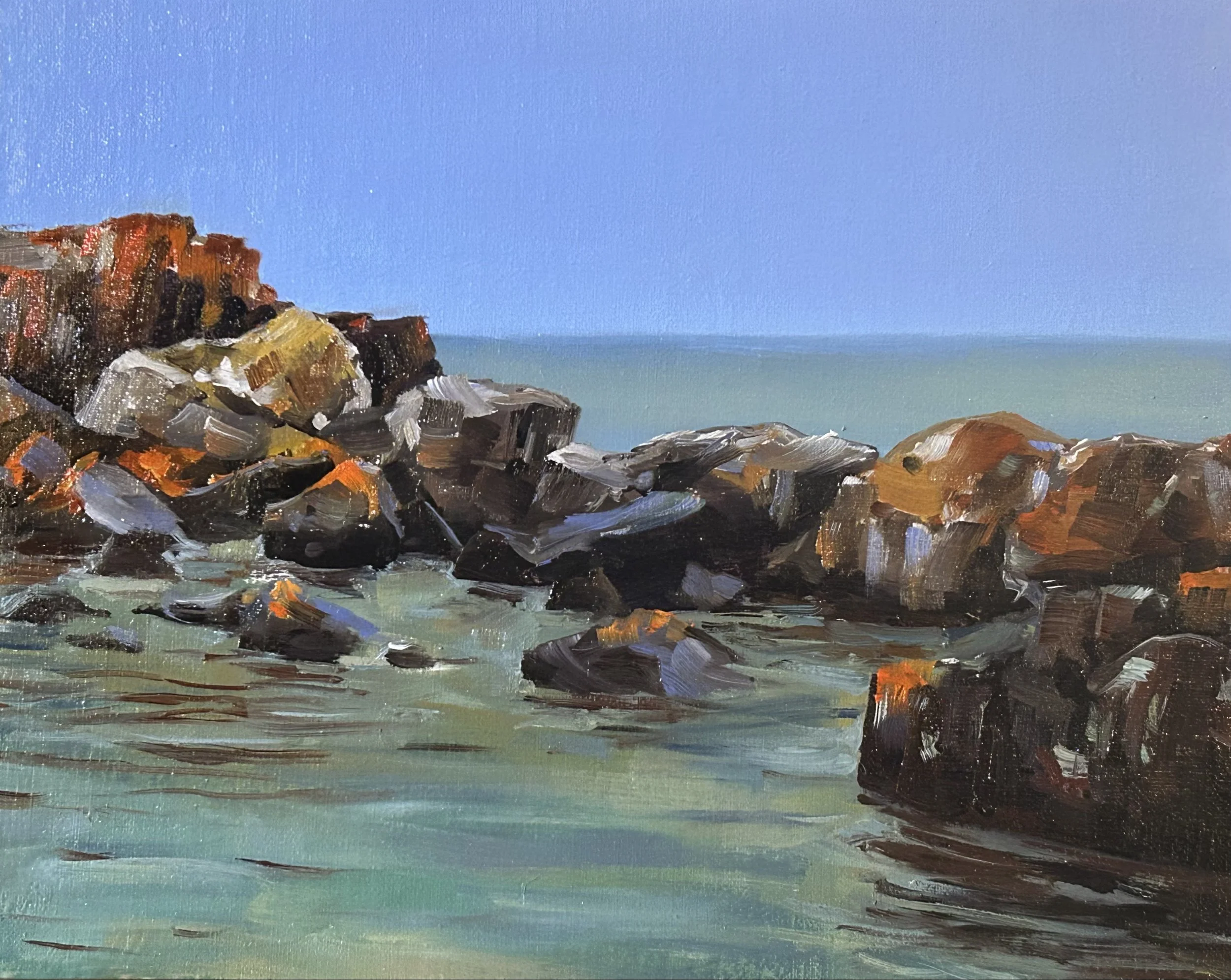 Lake Superior Rocks, 8x10, oil on panel