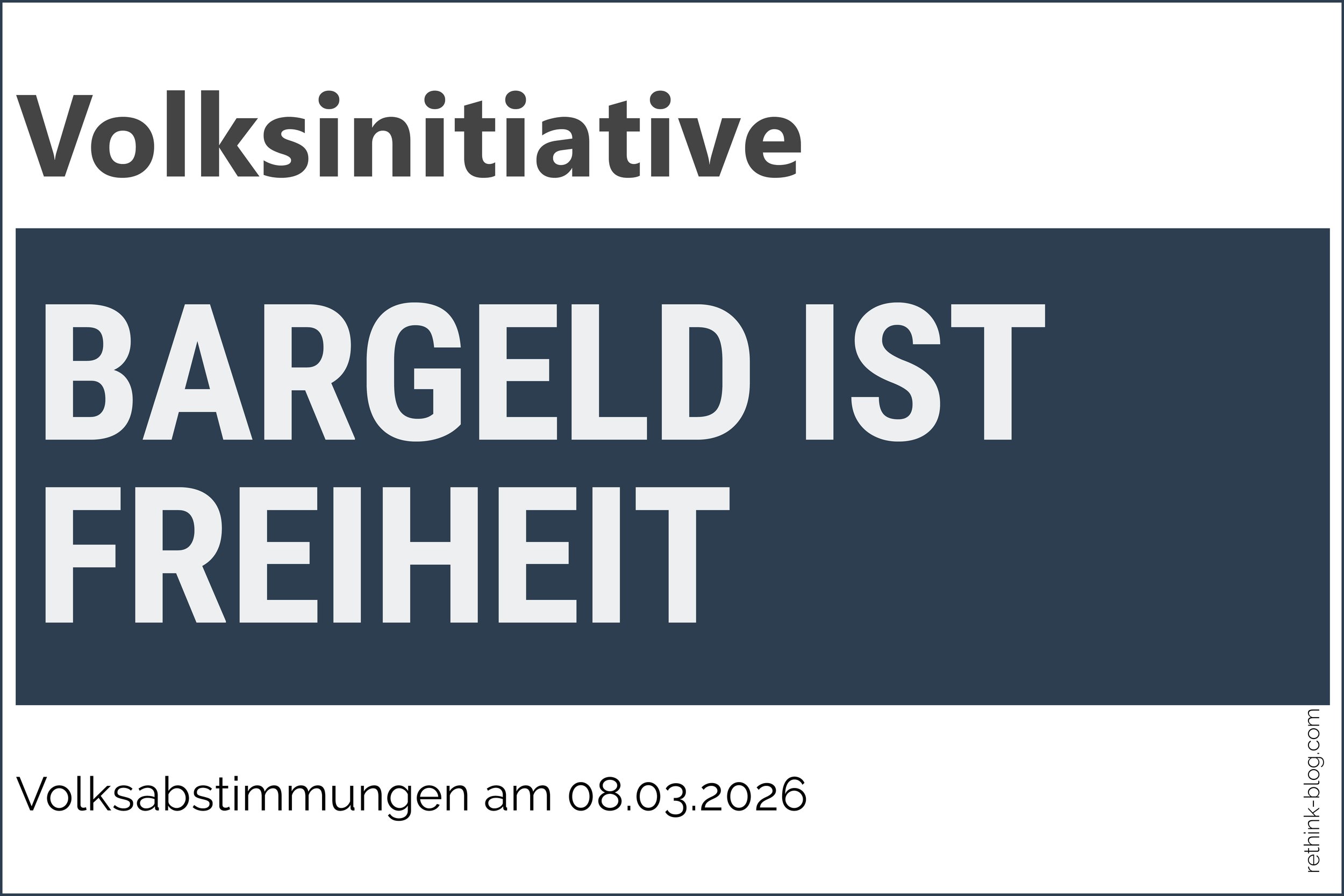 Initiative “Bargeld ist Freiheit” und direkter Gegenentwurf