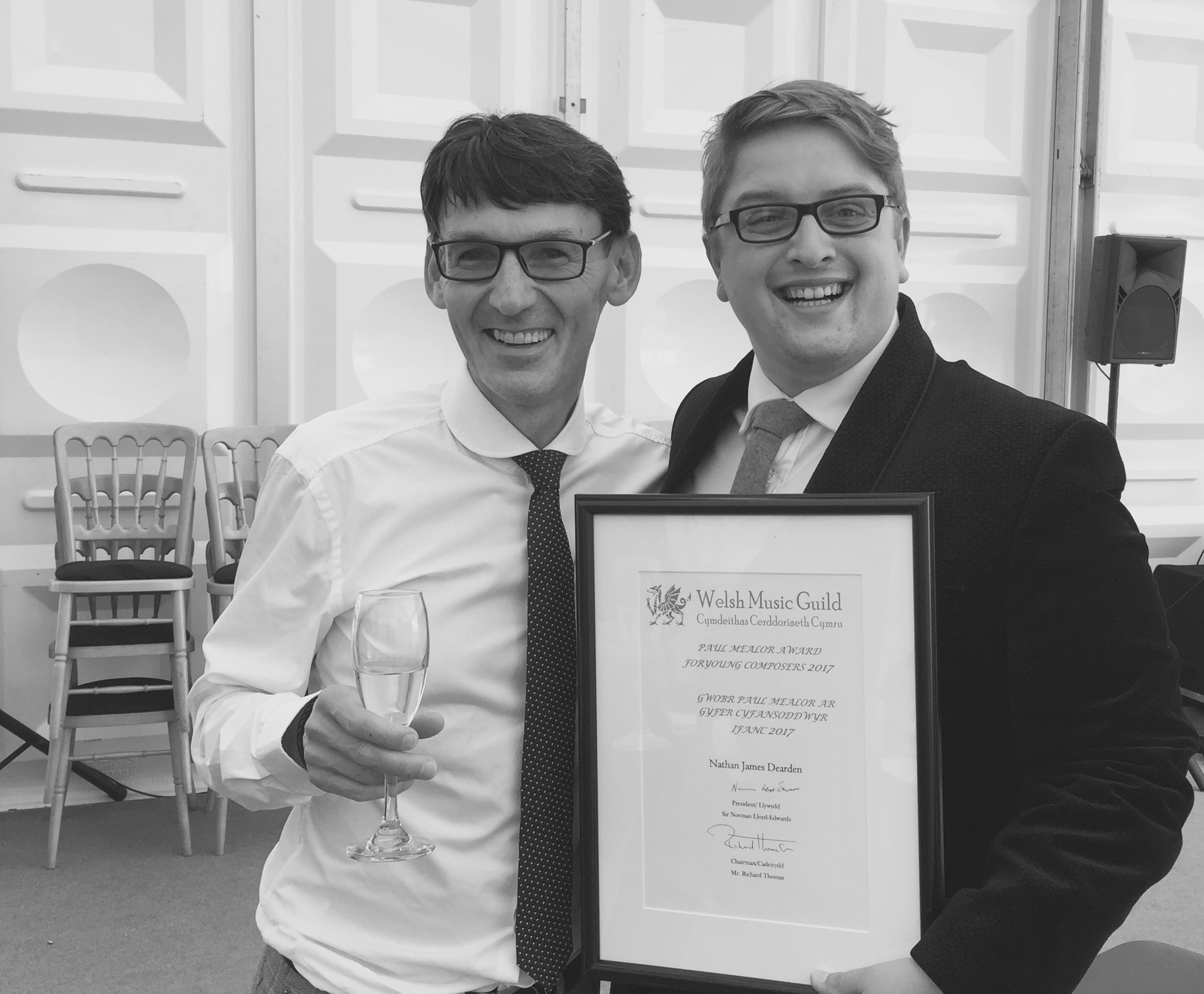 Pictured with international baritone Jeremy Huw Williams at the National Eisteddfod Anglesey, Wales (UK); August 2017