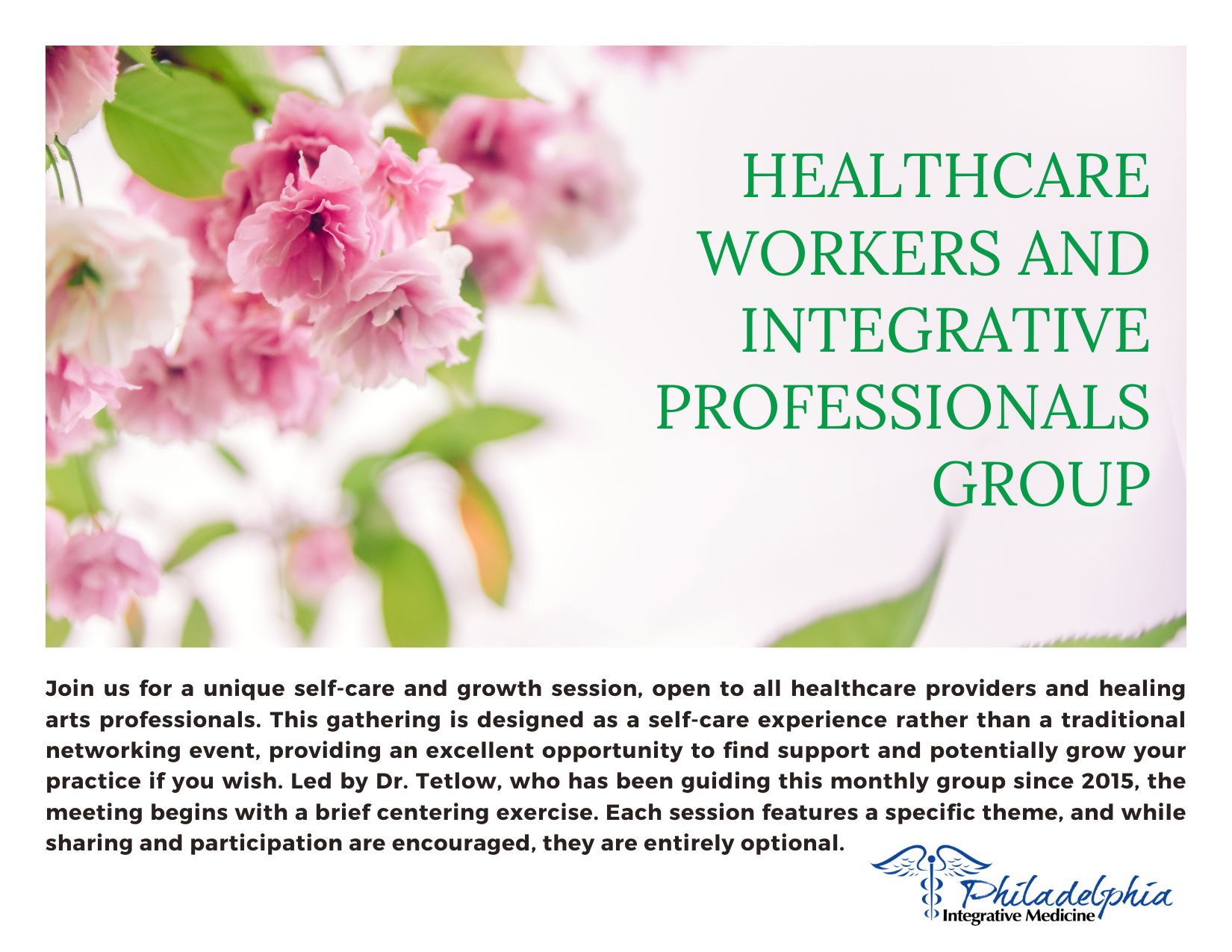 Monthly Meeting - One Thing That'd Make Me a Happier Clinician: A self care exploration and community discussion